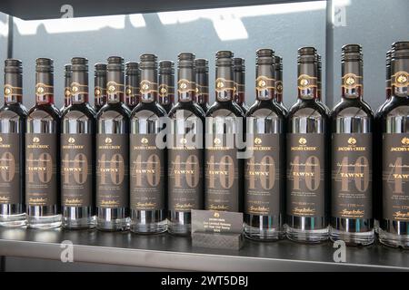 Jacobs Creek Tawny-Wein, 40 Jahre altes Tawny im Jacobs Creek Visitor Centre, Barossa Valley, South Australia Stockfoto