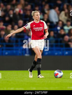 London, Großbritannien. März 2024. Arsenals Leah Williamson im Kampf gegen das Spiel Chelsea FC Women gegen Arsenal Women's Super League in Stamford Bridge, London, England, Großbritannien am 15. März 2024 Credit: Every Second Media/Alamy Live News Stockfoto