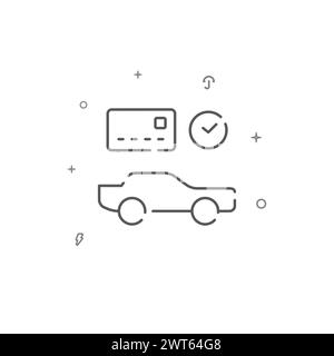 Car-Sharing-Service einfaches Vektorliniensymbol. Symbol, Piktogramm, Schild isoliert auf weißem Hintergrund. Bearbeitbare Kontur. Linienstärke anpassen. Stock Vektor