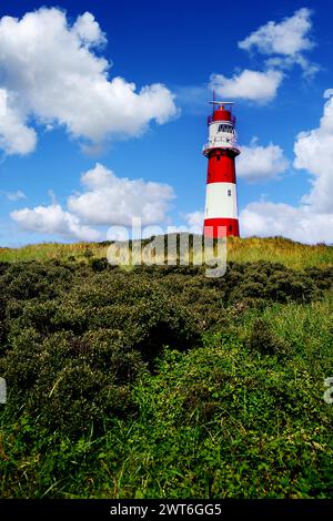 Der elektrische Leuchtturm von Borkum, Insel Baltrum, Niedersachsen, Bundesrepublik Deutschland Stockfoto