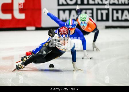 PARK Ji gewann am 1. Tag während der World Short Track Speed Skating Championship in Rotterdam am 15. März 2024 die KOR Leads. Foto von Phil Hutchinson. Nur redaktionelle Verwendung, Lizenz für kommerzielle Nutzung erforderlich. Keine Verwendung bei Wetten, Spielen oder Publikationen eines einzelnen Clubs/einer Liga/eines Spielers. Quelle: UK Sports Pics Ltd/Alamy Live News Stockfoto