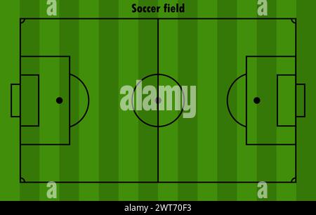 Fußballfeld Sport Icon, Fußball Spiel Bereich Zeichen, Web Vorlage Vektor Illustration. Stock Vektor