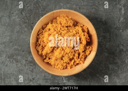 Kremesan Ayam, knuspriger Teig aus Hühnerbrühe, Sagoo und Reismehl. In der Regel auch gebratenes Huhn oder gebratene Ente. Fügen Sie köstlich und knusprig hinzu Stockfoto