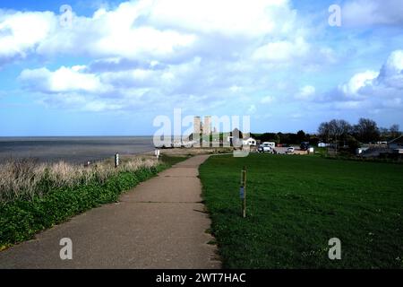 reculver Village and Coastal Resort, East kent, uk märz 2024 Stockfoto