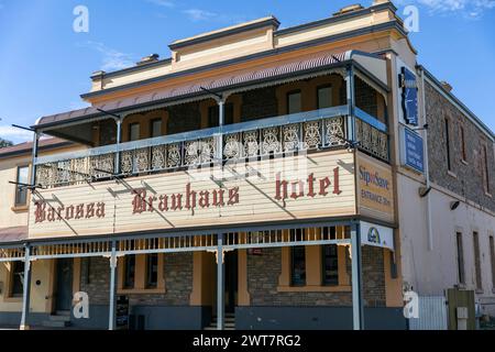 Barossa Brauhaus Hotel in Angaston, Barossa Valley, ein traditioneller australischer Pub und Bar mit Speisen, South Australia, 2024 Stockfoto