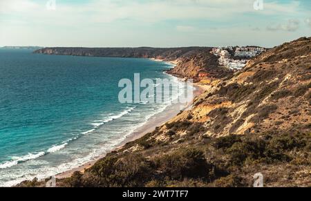 ravel Portugal Algarve die schönsten Wanderwege Vincentine Küste Atlantis Küstenlandschaft in Portugal in der Nähe von Budens Stockfoto