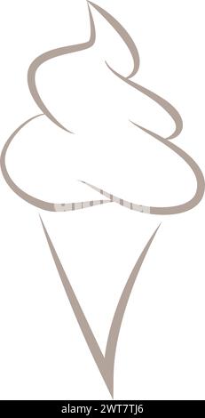 Eissymbol - Symbol Softeis in einem Kegel, Vektor-Illustration Stock Vektor