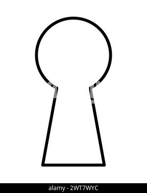 Keyhole-Silhouette Umrissform, schwarz-weiße Vektorillustration Stock Vektor