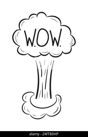 Explosionskritzelei, Bombenelement. Comic Zap, Bumm, Bam Smoke Skizzenelemente. Stock Vektor