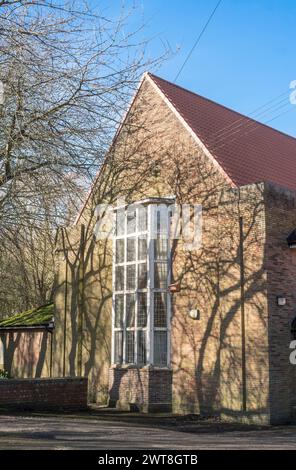 East Elevation of Harraton and District Community Centre, ehemals Harraton Miners' Welfare Hall, Washington, England, Großbritannien Stockfoto