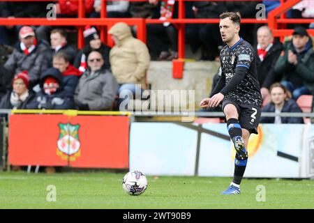 Wrexham, Großbritannien. März 2024. Lee O'Connor von Tranmere Rovers in Aktion. EFL Skybet Football League Two Match, Wrexham gegen Tranmere Rovers, bei STōK CAE Ras in Wrexham, Wales am Samstag, den 16. März 2024. Dieses Bild darf nur für redaktionelle Zwecke verwendet werden. Nur redaktionelle Verwendung, .PIC von Chris Stading/ Credit: Andrew Orchard Sportfotografie/Alamy Live News Stockfoto