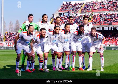 Monza, Italie. März 2024. Cagliari Calcio trat am 16. März 2024 im U-Power-Stadion in Italien beim Fußballspiel der Serie A zwischen AC Monza und Cagliari Calcio auf – Foto Morgese-Rossini/DPPI Credit: DPPI Media/Alamy Live News Stockfoto