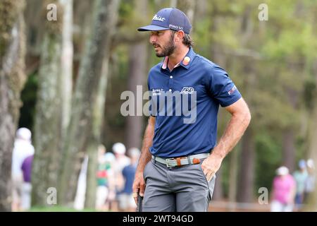 Ponte Vedra, FL, USA. März 2024. Max Homa im 6. Loch während der dritten Runde der PLAYERS Championship bei TPC Sawgrass in Ponte Vedra, FL. Gray Siegel/CSM/Alamy Live News Stockfoto