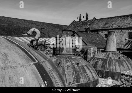 Die Kilbeggan Distillery befindet sich am Brosna River in der Stadt Kilbeggan im County Westmeath, Irland. Sie ist Teil der Beam Suntory Stockfoto