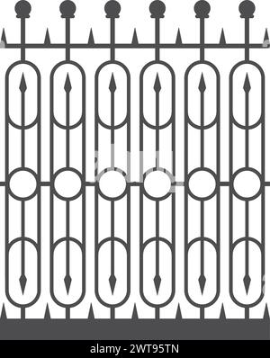 Kunstvoller Zaun. Klassisches architektonisches Gitter. Gartentor Stock Vektor