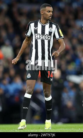 Etihad Stadium, Manchester, Großbritannien. März 2024. FA Cup Quarter Final Football, Manchester City gegen Newcastle United; Aleksander Isak von Newcastle United Credit: Action Plus Sports/Alamy Live News Stockfoto