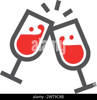 Glas-Applaus-Symbol. Symbol für Partyfeier Stock Vektor