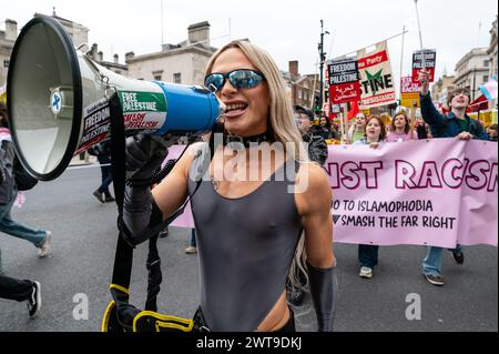 London, Großbritannien. 16. März 2024. Stellen Sie sich dem Rassismus-marsch vom Home Office zur Downing Street zum Anti-Rassismus-Tag auf. Anrede: Andrea Domeniconi/Alamy Live News Stockfoto