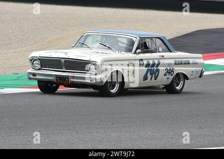 Scarperia, 2. April 2023: Ford Falcon Sprint 1964 beim Mugello Classic 2023 auf dem Mugello Circuit in Italien. Stockfoto