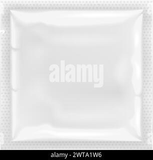 Transparentes Kunststoffpaket realistisches Modell. Versiegelte Folie Stock Vektor