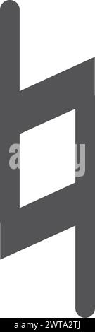 Symbol für natürliche Tonnoten. Musiksymbol schwarz Stock Vektor