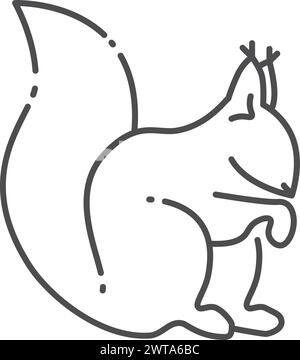Symbol für Eichhörnchen-Linie. Wildtiere im Wald oder Park Stock Vektor