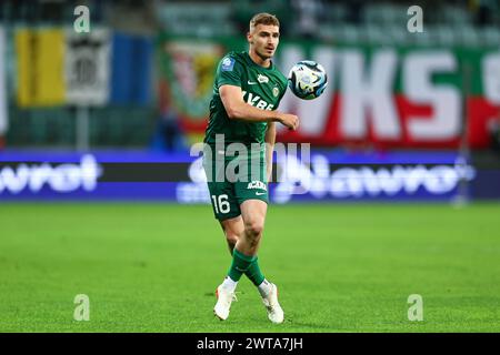 Breslau, Polska. März 2024. 2024.03.16 Breslauer Pilka nozna PKO Ekstraklasa Slask Breslauer - Puszcza Niepolomice N/z Peter Pokorny Foto Pawel Andrachiewicz/PressFocus 2024.03.16 Breslauer Fußball polnische PKO Ekstraklasa Slask Breslauer - Puszcza Niepolomice Peter Pokorny Credit: Pawel Andrachiewicz/PressFocus/PressFocus Alamy News: SIPA Live News Stockfoto