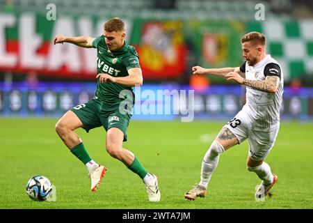 Breslau, Polska. März 2024. 2024.03.16 Breslauer Pilka nozna PKO Ekstraklasa Slask Breslauer - Puszcza Niepolomice N/z Peter Pokorny Foto Pawel Andrachiewicz/PressFocus 2024.03.16 Breslauer Fußball polnische PKO Ekstraklasa Slask Breslauer - Puszcza Niepolomice Peter Pokorny Credit: Pawel Andrachiewicz/PressFocus/PressFocus Alamy News: SIPA Live News Stockfoto