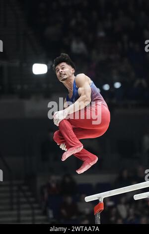 Liverpool, Großbritannien. März 2024. 2024 Gymnastik British Championships - LIVERPOOL, ENGLAND - 16. MÄRZ: Jake Jarman am dritten Tag der Gymnastik British Championships 2024 in der M&S Bank Arena am 16. März 2024 in Liverpool, England. Foto Alan Edwards Credit: ALAN EDWARDS/Alamy Live News Stockfoto