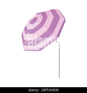 Sonnenschirm am Strand. Strand Sonnenbaden Werkzeuge, Meer Schirm Instrument Karikaturvektor Illustration Stock Vektor