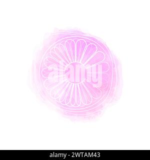 Pink Gänseblümchenblümchen Aquarelllogo Stock Vektor