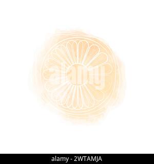 Orange Gänseblümchenblümchen-Aquarelllogo Stock Vektor