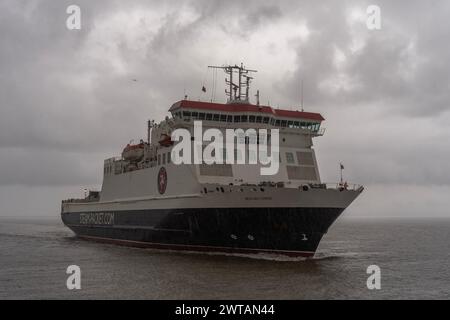 Schiff der Isle of man Steam Packet Company Ben-My-Chree im Hafen Heysham, Lancashire. Stockfoto