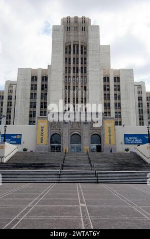 Art Deco, Architektur, Detail, County Medical, Krankenhaus, Außenansicht, Stadtzentrum, Los Angeles, Kalifornien, USA, Stockfoto