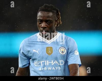 Etihad Stadium, Manchester, Großbritannien. März 2024. FA Cup Viertelfinale Fußball, Manchester City gegen Newcastle United; Jeremy Doku von Manchester City Credit: Action Plus Sports/Alamy Live News Stockfoto