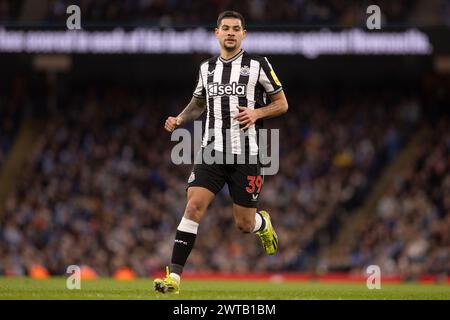 Manchester, Großbritannien. März 2024. Bruno Guimarães von Newcastle United während des FA Cup-Fußballspiels zwischen Manchester City und Newcastle United im Etihad Stadium in Manchester, England. (Richard Callis/SPP) Credit: SPP Sport Press Photo. /Alamy Live News Stockfoto