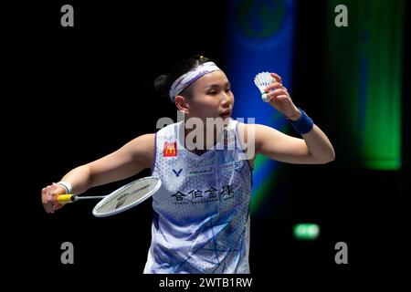 Birmingham, Großbritannien. März 2024. Tai Tzu-Ying von Chinese Taipei spielte im Halbfinale der Frauen gegen Carolina Marin aus Spanien bei allen England Open Badminton Championships 2024 in Birmingham, Großbritannien, am 16. März 2024. Quelle: Xinhua/Alamy Live News Stockfoto