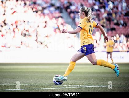 Salt Lake City, Utah, USA. März 2024. Frankie TAGLIAFERRI dribbelt am 16. März 2024 in einem Spiel zwischen den Utah Royals und den Chicago Red Stars im America First Field in Sandy, Utah. (Kreditbild: © Abram Iman/ZUMA Press Wire) NUR REDAKTIONELLE VERWENDUNG! Nicht für kommerzielle ZWECKE! Stockfoto