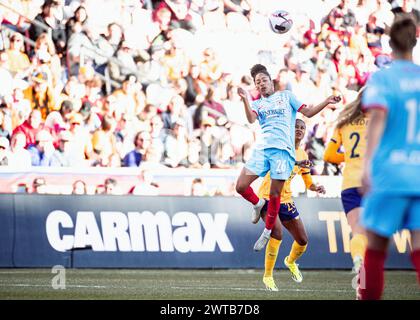 Salt Lake City, Utah, USA. März 2024. Nadia Gomes steht an der Spitze. In einem Spiel zwischen den Utah Royals und den Chicago Red Stars im America First Field in Sandy, Utah, am 16. März 2024. (Kreditbild: © Abram Iman/ZUMA Press Wire) NUR REDAKTIONELLE VERWENDUNG! Nicht für kommerzielle ZWECKE! Stockfoto