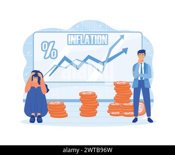 Inflation. Vektorillustration für Webbanner, Infografiken, Mobilgeräte. Moderne Illustration des flachen Vektors Stock Vektor