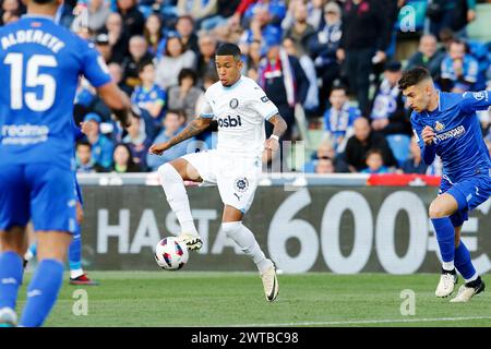 Getafe, Spanien. März 2024. Savio (Girona) Fußball/Fußball : spanisches Spiel "LaLiga EA Sports" zwischen Getafe CF 1-0 Girona FC im Estadio Coliseum Getafe in Getafe, Spanien. Quelle: Mutsu Kawamori/AFLO/Alamy Live News Stockfoto