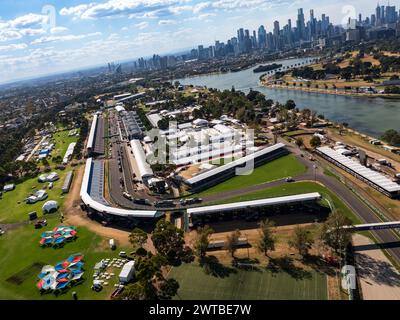 Albert Park Grand Prix Circuit, 16. März 2024: Ein Überblick über die Vorbereitungen der Albert Park-Strecke vor dem Grand Prix von Australien 2024 während des Formel 1 Grand Prix von Australien. Corleve/Alamy Live News Stockfoto