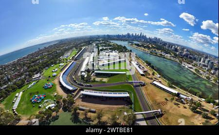 Albert Park Grand Prix Circuit, 16. März 2024: Ein Überblick über die Vorbereitungen der Albert Park-Strecke vor dem Grand Prix von Australien 2024 während des Formel 1 Grand Prix von Australien. Corleve/Alamy Live News Stockfoto