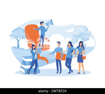 Personalvermittlungsagentur Stellensuchende Stellenbewerber und Büroleiter offene Stelle. Moderne Illustration des flachen Vektors Stock Vektor