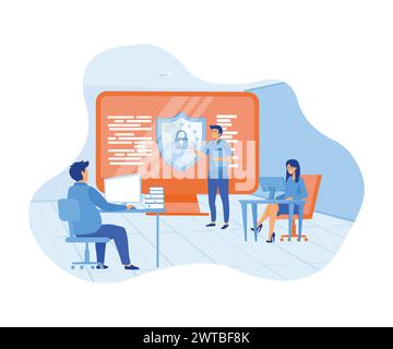 Datenschutzkonzept. Datenschutz und Internetsicherheit. Moderne Illustration des flachen Vektors Stock Vektor