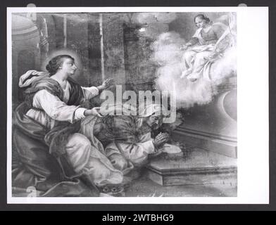 Lazio Rieti Cittareale S. Antonio7. Hutzel, Max 1960-1990 Mittelalter: Architektur, Architekturskulptur, Architekturfragmente, Skulpturfragmente. Postmittelalterliche: Architektur, architektonische Skulptur, Malerei, Skulptur Objekt Anmerkungen: Die Stadt stammt aus dem Jahr 1261 unter König Carlo I. D'Angio. Der in Deutschland geborene Fotograf und Gelehrte Max Hutzel (1911–1988) fotografierte in Italien von den frühen 1960er Jahren bis zu seinem Tod. Das Ergebnis dieses Projektes, von Hutzel als Foto Arte Minore bezeichnet, ist eine gründliche Dokumentation der kunsthistorischen Entwicklung in Italien bis zum 18. Jahrhundert, einschließlich der Objekte der Kunstgeschichte Stockfoto