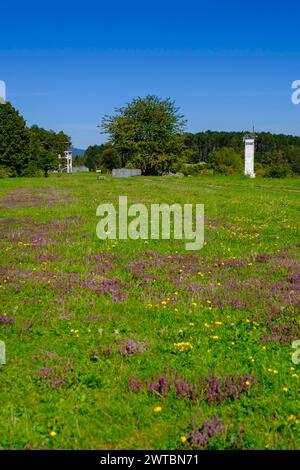 Point Alpha Denkmal in der Nähe von Geisa, Grenzturm und Grenzbefestigung, Grüner Gürtel, ehemalige Grenze, Grenzbefestigung, Wartburg Bezirk Stockfoto