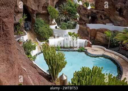 Museo Lagomar, Lagomar Museum, entworfen von Cesar Manrique und Jesus Soto, Nazaret, Tahiche, Lanzarote, Kanarische Inseln, Kanarische Inseln, Spanien Stockfoto