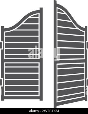 Limousine Türen in schwarzer Silhouette. Eingang im westlichen Stil Stock Vektor