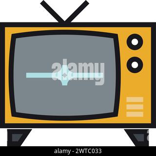 Altes tv-Symbol. Symbol für Retro-TV-Monitor Stock Vektor